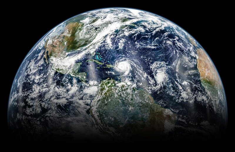 Earth from Space — Blue, Dramatic, Photograph, Hurricane