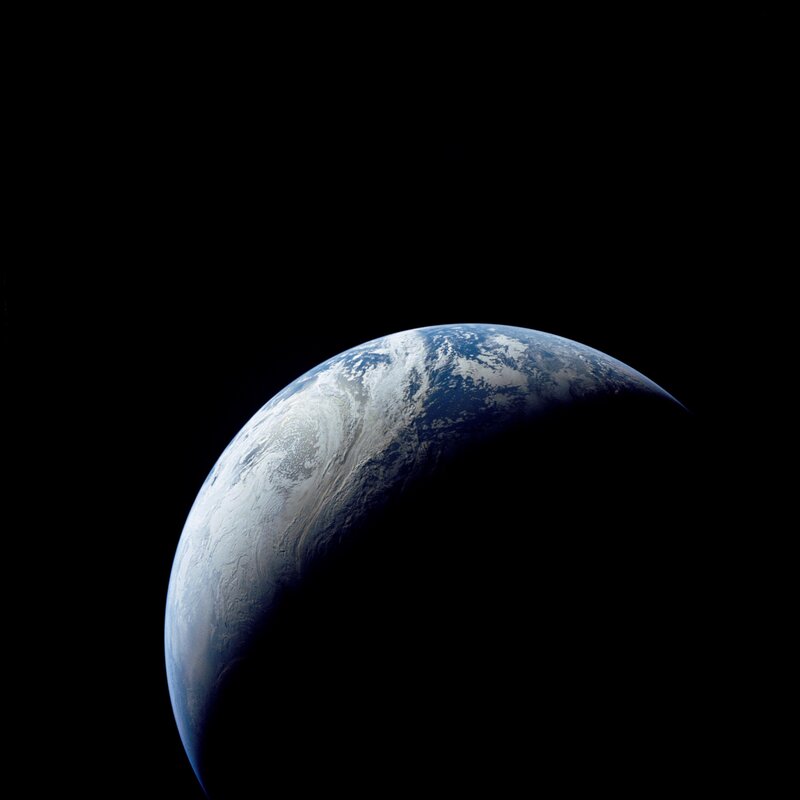 Earth from Space — Blue, Dramatic, Photograph, Planet, Clouds, Ocean, White