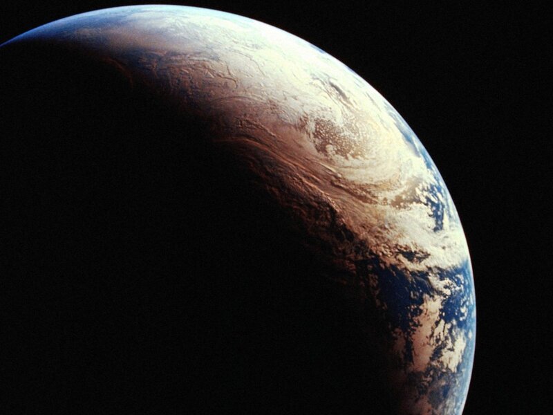 Earth from Space — Blue, Dramatic, Photograph, Planet, Clouds, White