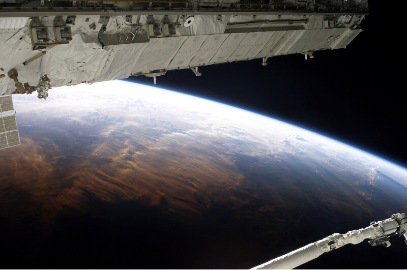 Earth from Space — Blue, Dramatic, Photograph, Space Station, Planet, Clouds