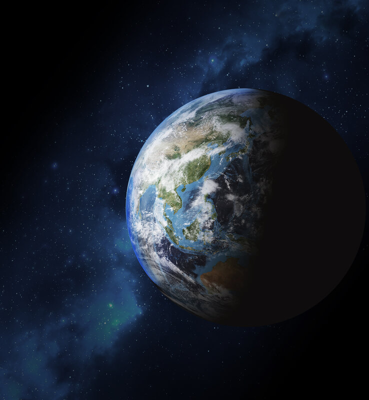 Earth from Space — Blue, Dramatic, Photograph, Stars