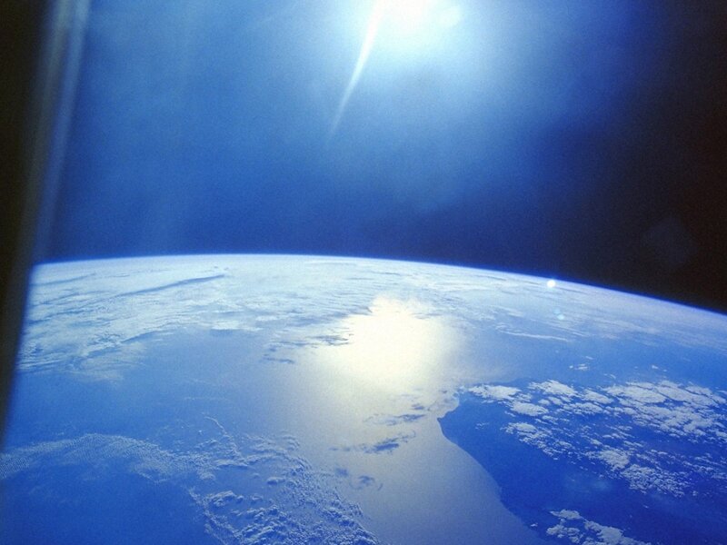 Earth from Space — Blue, Dramatic, Photograph, Sun, Clouds, Ocean