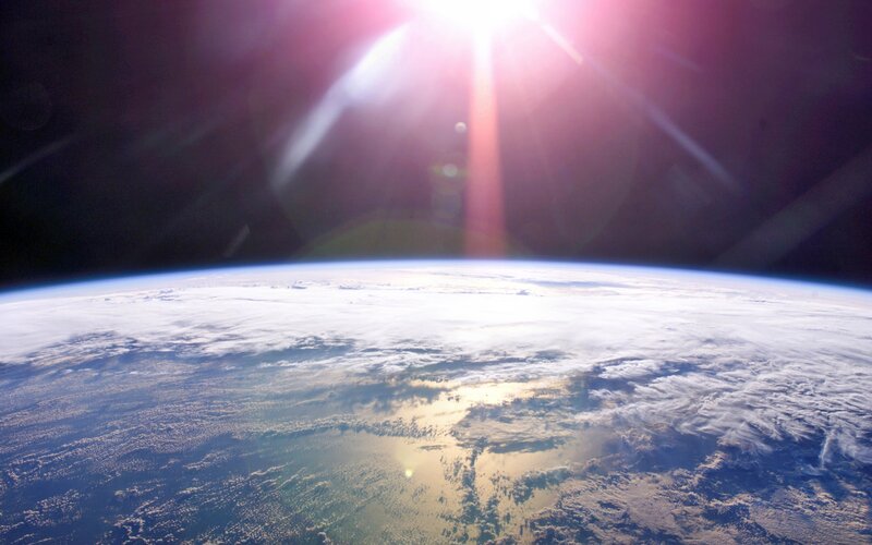 Earth from Space — Blue, Dramatic, Photograph, Sun