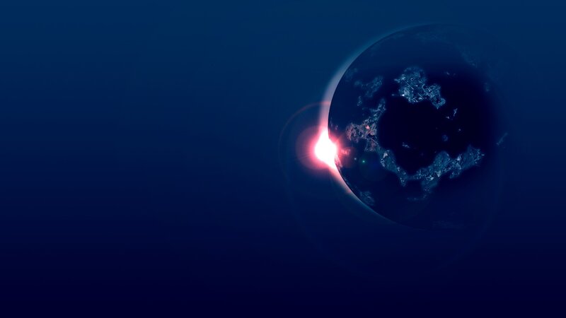 Earth from Space — Blue, Dramatic, Sunrise, Digital Art, Planet, Black