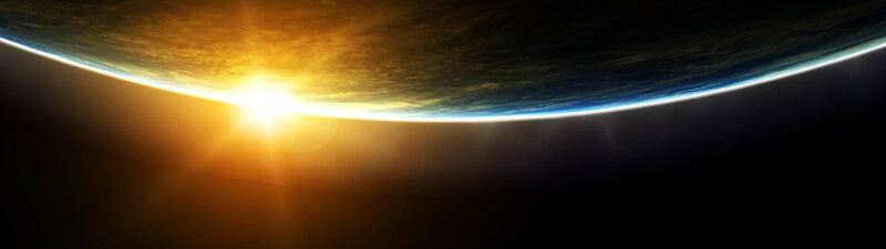 Earth from Space — Blue, Dramatic, Sunrise, Digital Art, Sun, Atmosphere, Horizon, Yellow, Black