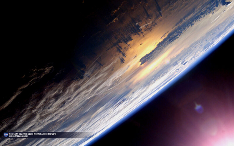 Earth from Space — Blue, Dramatic, Sunrise, Photograph, Clouds, Sunlight, Atmosphere