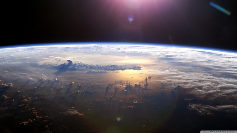 Earth from Space — Blue, Dramatic, Sunrise, Photograph, Clouds