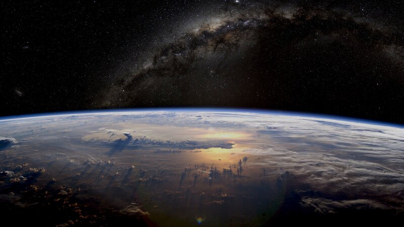 Earth from Space — Blue, Dramatic, Sunrise, Photograph, Milky Way, Clouds