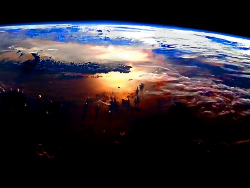 Earth from Space — Blue, Dramatic, Sunrise, Photograph