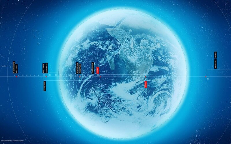 Earth from Space — Blue, Scientific, Illustration