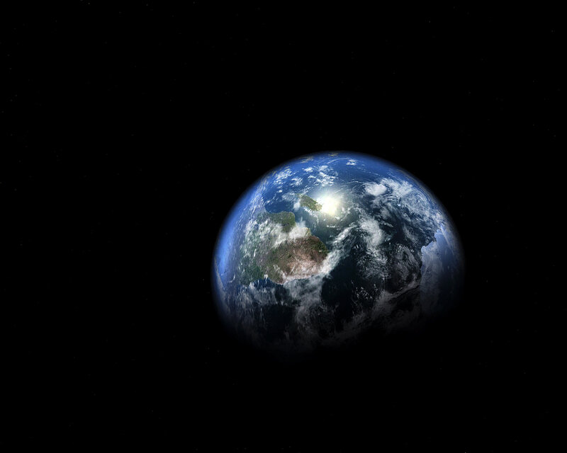 Earth from Space — Blue, Serene, 3d Render, Clouds, Ocean, Continent