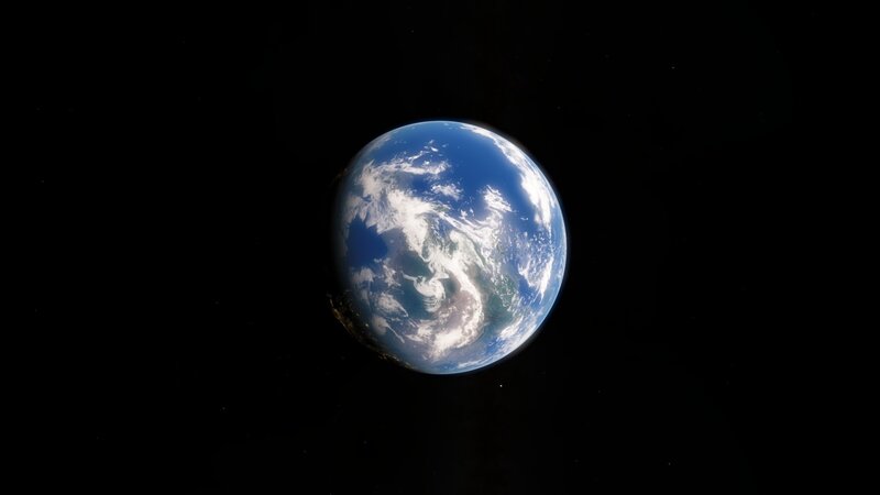 Earth from Space — Blue, Serene, 3d Render, Clouds, Ocean, Land
