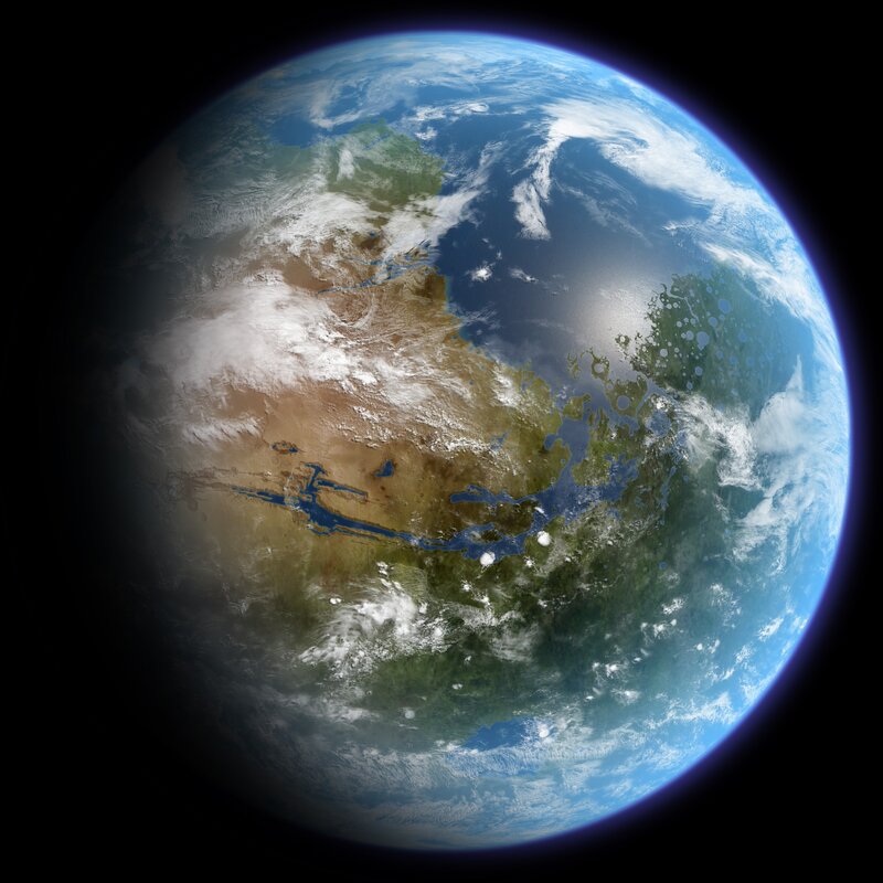 Earth from Space — Blue, Serene, 3d Render, Clouds, Oceans, Continents