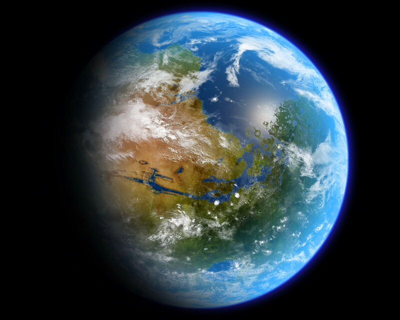 Earth from Space — Blue, Serene, 3d Render, Clouds