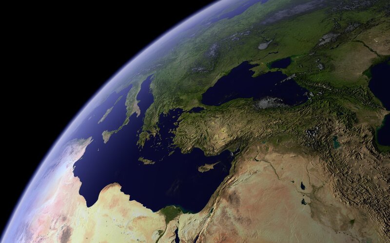 Earth from Space — Blue, Serene, 3d Render, Ocean