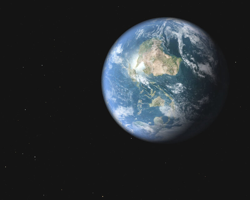 Earth from Space — Blue, Serene, 3d Render, Planet, Clouds, Ocean, Continent