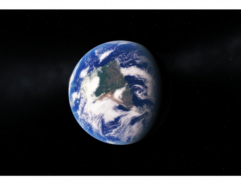 Earth from Space — Blue, Serene, 3d Render, Planet, Clouds