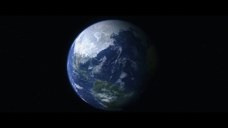 Earth from Space — Blue, Serene, 3d Render, Planet, Stars, Clouds, White, Black