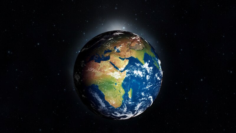 Earth from Space — Blue, Serene, 3d Render, Stars, Clouds, Continent