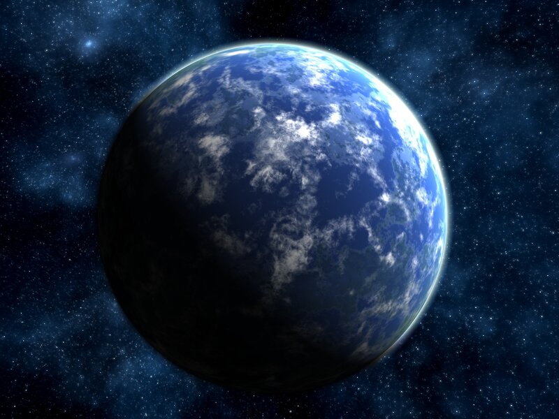 Earth from Space — Blue, Serene, 3d Render, Stars, Clouds
