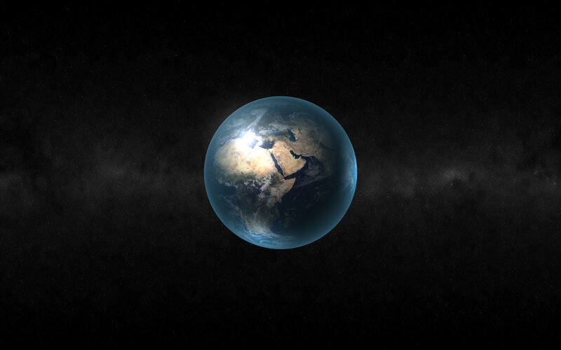 Earth from Space — Blue, Serene, 3d Render, Stars, Galaxy