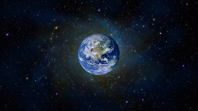 Earth from Space — Blue, Serene, 3d Render, Stars, Planet