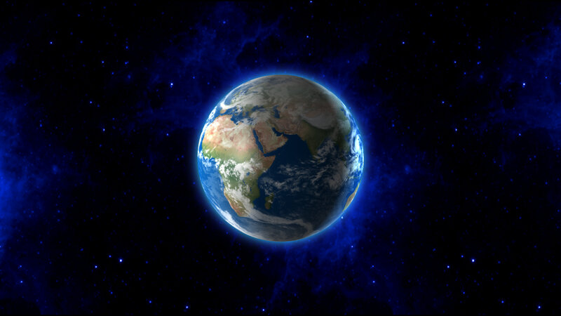 Earth from Space — Blue, Serene, 3d Render, Stars