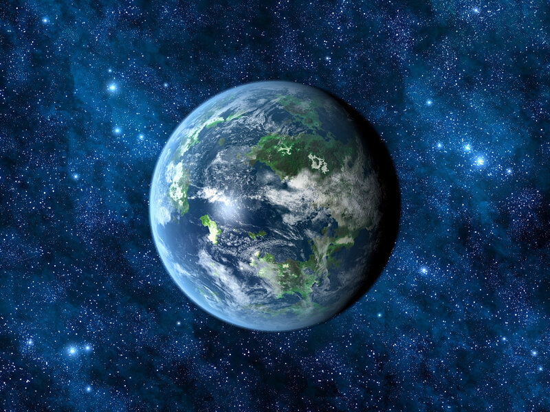 Earth from Space — Blue, Serene, 3d Render