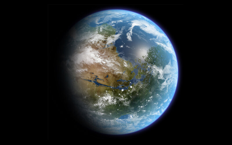 Earth from Space — Blue, Serene, Digital Art, Clouds, Oceans, Continents