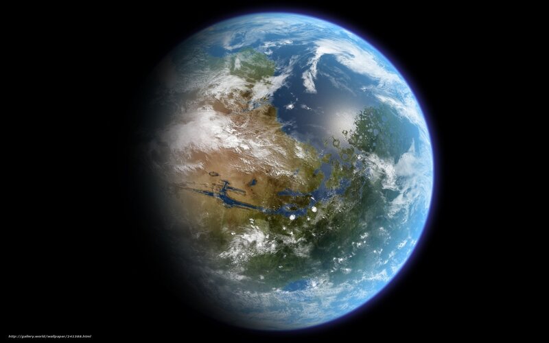 Earth from Space — Blue, Serene, Digital Art, Clouds, Oceans
