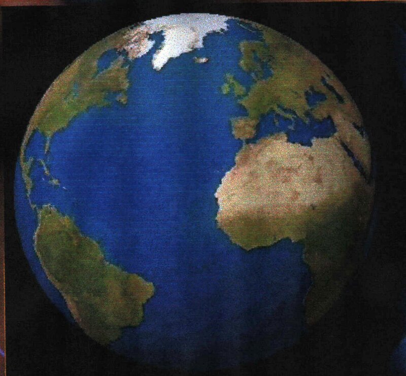 Earth from Space — Blue, Serene, Digital Art, Oceans