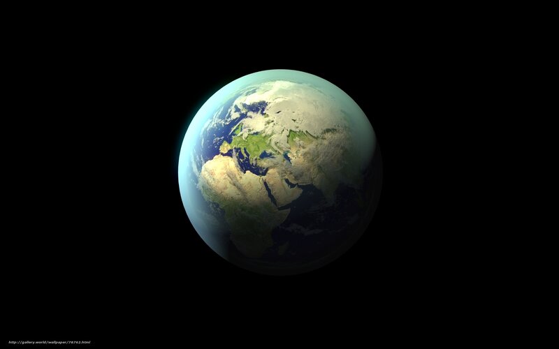 Earth from Space — Blue, Serene, Digital Art, Planet, Continent