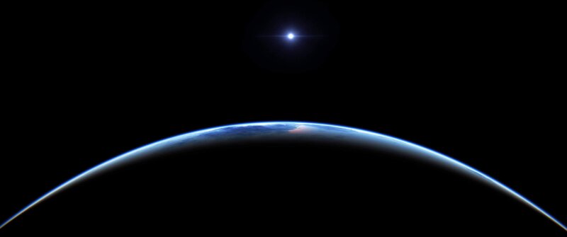 Earth from Space — Blue, Serene, Digital Art, Planet, Star