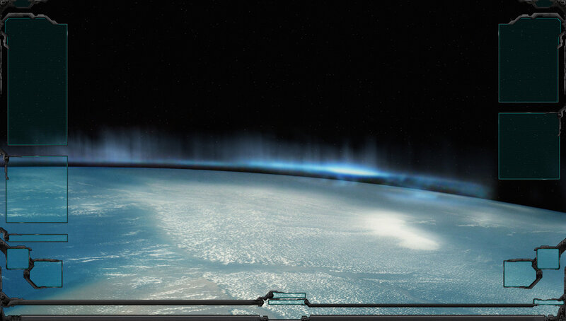 Earth from Space — Blue, Serene, Digital Art, Spacecraft Interface