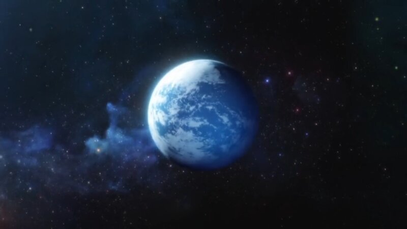 Earth from Space — Blue, Serene, Digital Art, Stars, Nebula
