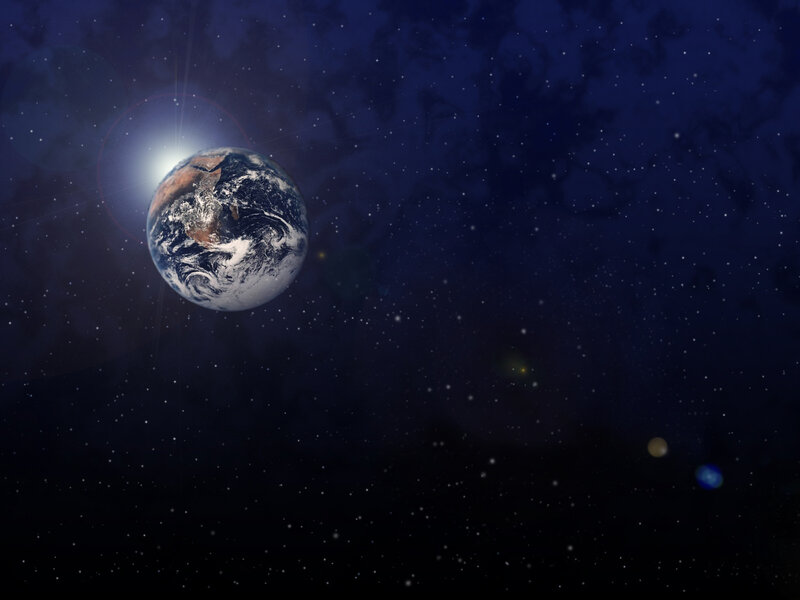 Earth from Space — Blue, Serene, Digital Art