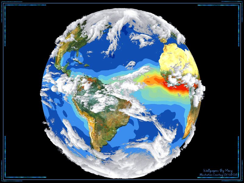 Earth from Space — Blue, Serene, Illustration
