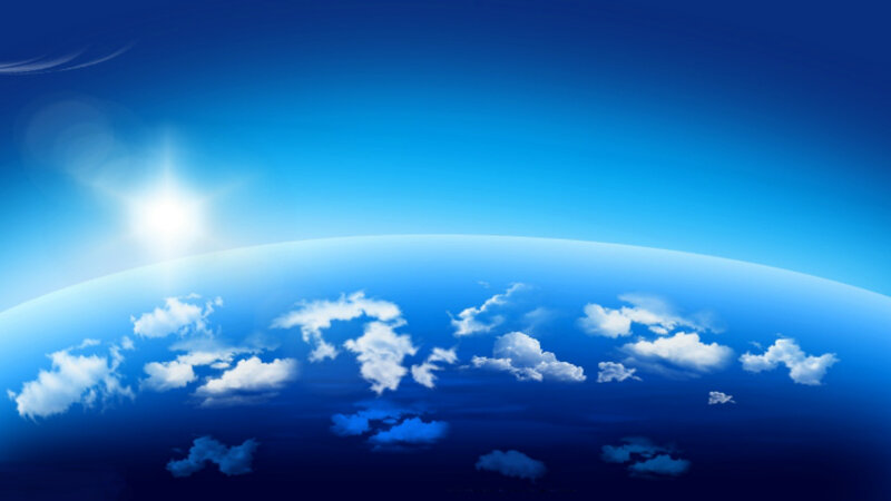 Earth from Space — Blue, Serene, Morning, Digital Art