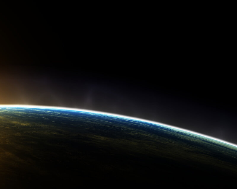 Earth from Space — Blue, Serene, Night, 3d Render, Planet, Atmosphere
