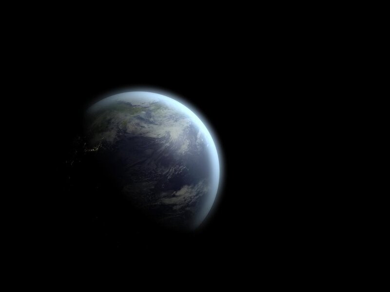 Earth from Space — Blue, Serene, Night, 3d Render, Planet, Clouds
