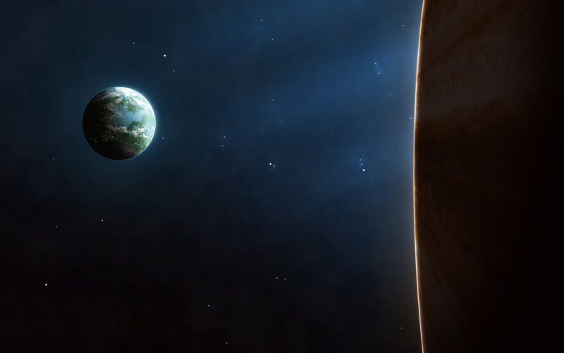 Earth from Space — Blue, Serene, Night, 3d Render, Planet
