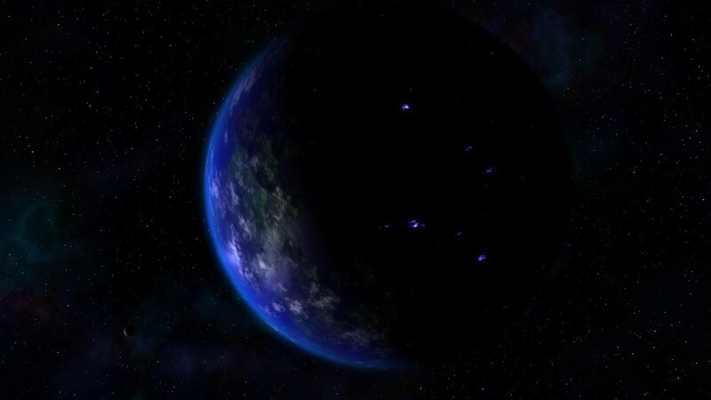 Earth from Space — Blue, Serene, Night, 3d Render, Stars