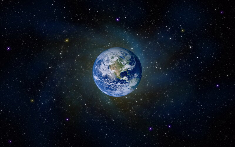 Earth from Space — Blue, Serene, Night, Photograph