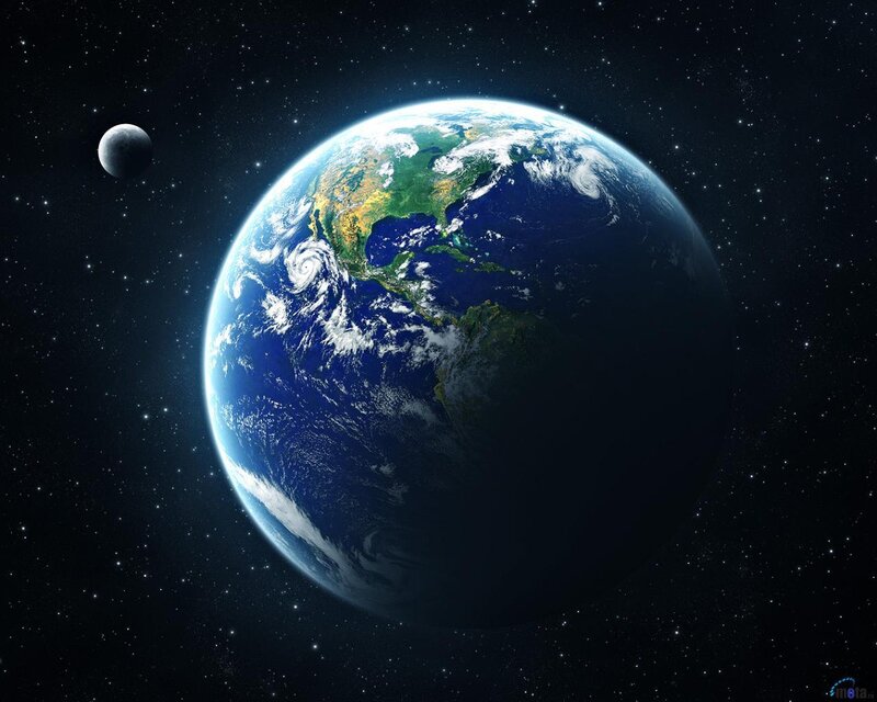 Earth from Space — Blue, Serene, Night
