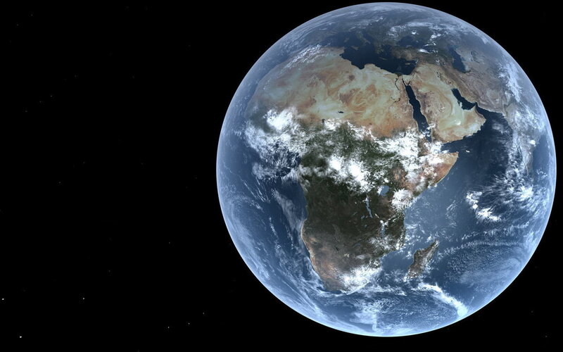 Earth from Space — Blue, Serene, Photograph, Africa, Clouds, Ocean, Brown