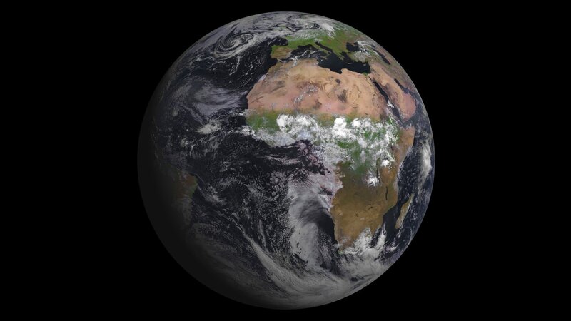 Earth from Space — Blue, Serene, Photograph, Africa, Clouds, Oceans, Green