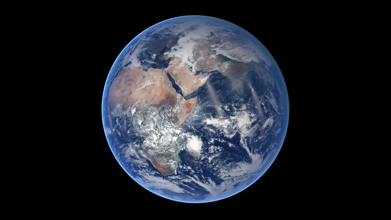 Earth from Space — Blue, Serene, Photograph, Africa, Middle East, Clouds