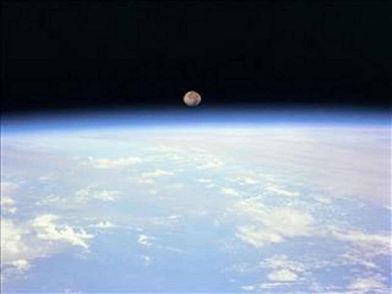 Earth from Space — Blue, Serene, Photograph, Clouds, Atmosphere, Moon