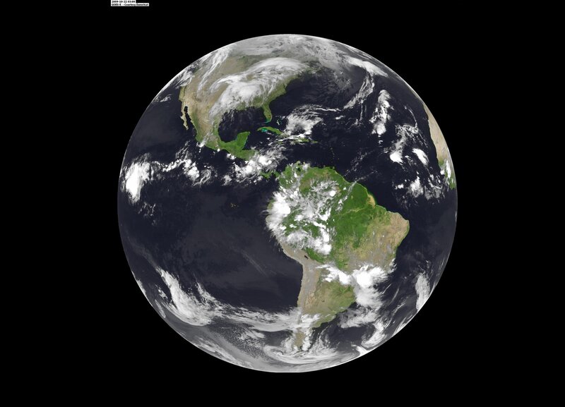 Earth from Space — Blue, Serene, Photograph, Clouds, Continents, Oceans, Green, White