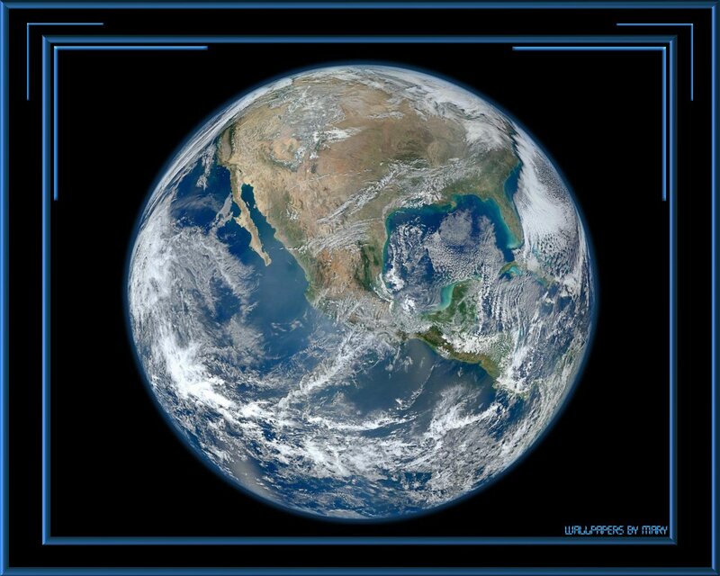 Earth from Space — Blue, Serene, Photograph, Clouds, Continents, Oceans